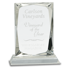 6 1/4" Crystal Rectangle on Clear Base