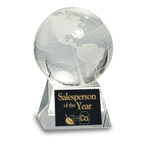 3 1/2" Crystal Globe on Clear Base