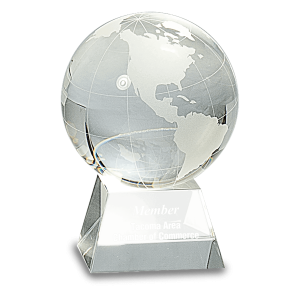 4 1/2" Crystal Globe on Clear Base