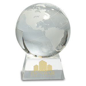 5 1/2" Crystal Globe on Clear Base