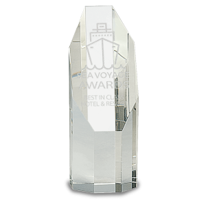 6" Clear Octagon Slant-Top Crystal Tower