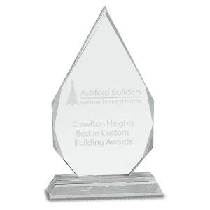 9" Crystal Diamond on Clear Pedestal Base