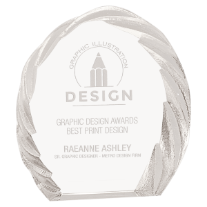 6" Oval Crystal with Decorative Edge