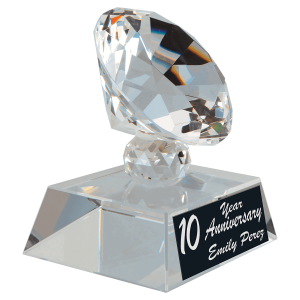 3 1/2" Crystal Diamond on Pedestal Base