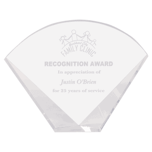 9" x 7" Crystal Facet Fan