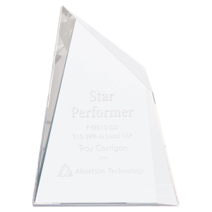 6 1/2" x 8 3/4" Crystal Facet Wedge