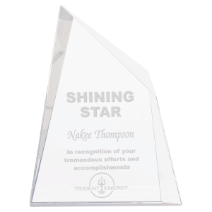 6" x 7 3/4" Crystal Facet Wedge