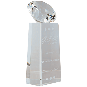 7 3/4" Crystal Diamond on Crystal Pedestal