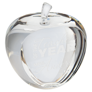 3 3/4" Crystal Apple with Flat Face