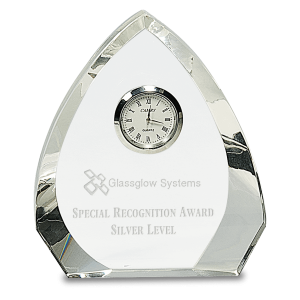 5 1/2" Clear Crystal Arch with Clock