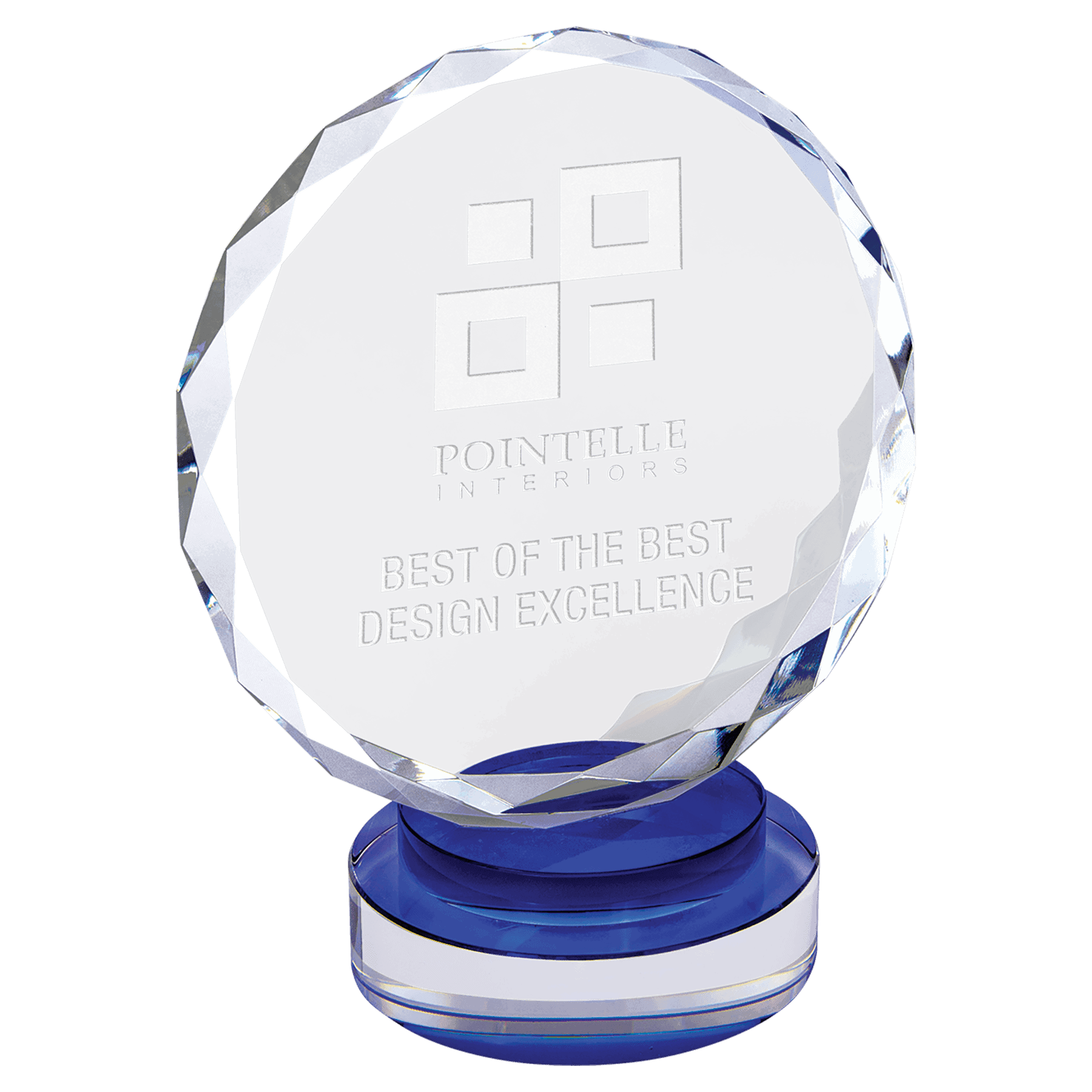 7" Round Facet Crystal on Round Base