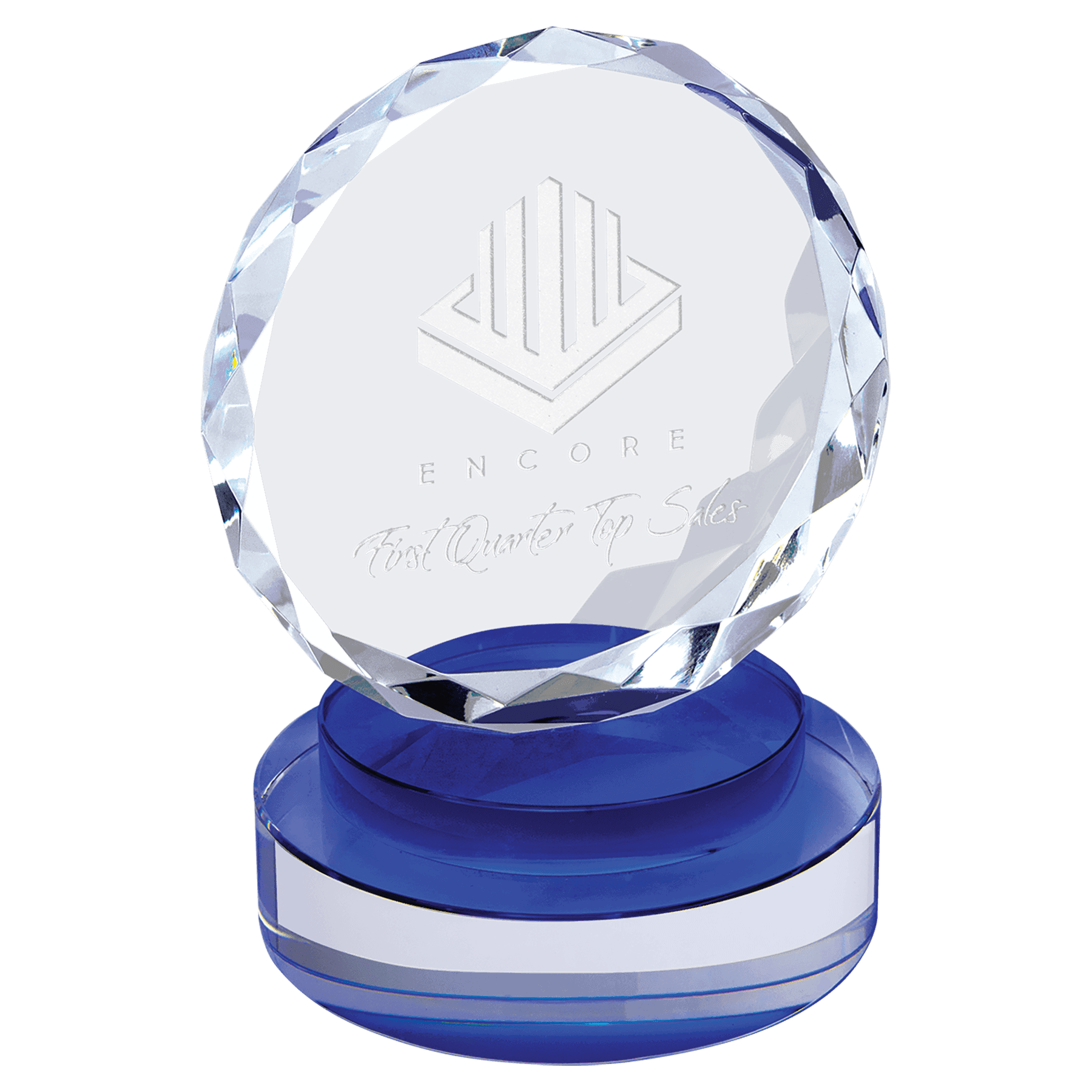 5" Round Facet Crystal on Round Base
