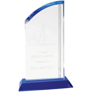 10 1/2" Crystal Arch with Blue Base