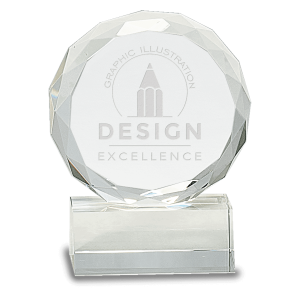 5" Round Facet Crystal on Pedestal Base