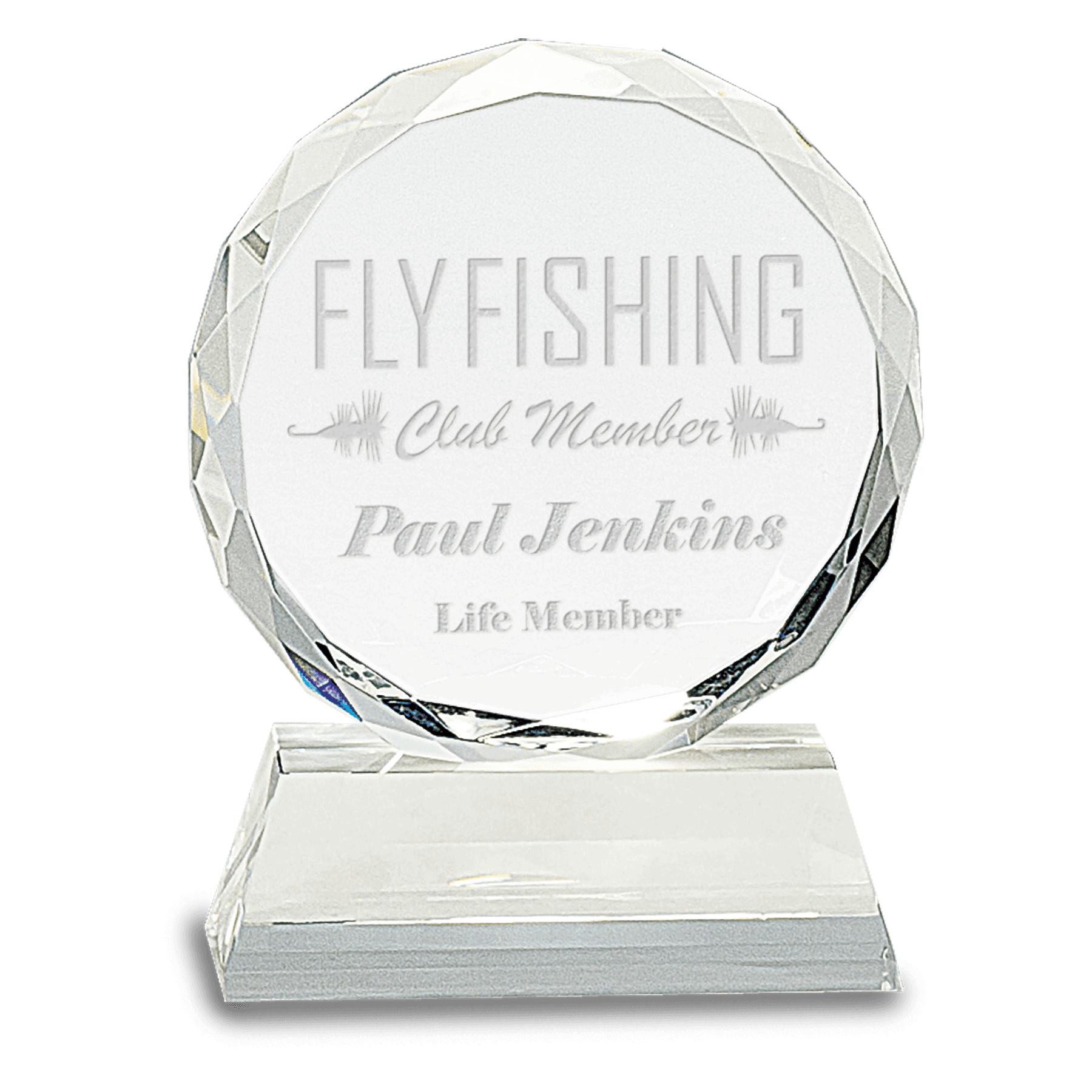 5" Round Facet Crystal on Pedestal Base