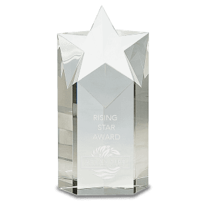 8" Clear Crystal Star Column