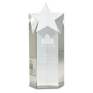 10" Clear Crystal Star Column