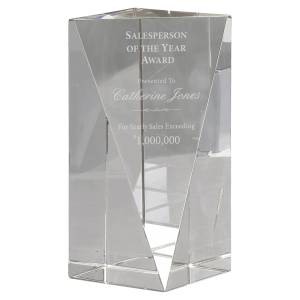 6" Crystal Triangle Front Pillar