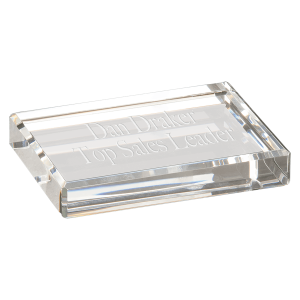 4" x 3" Crystal Rectangle Paperweight