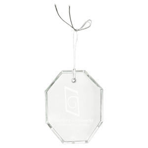 3 1/2" Crystal Octagon Ornament