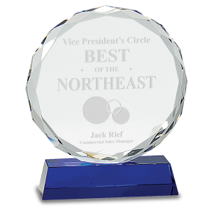 7" Round Facet Crystal on Pedestal Base
