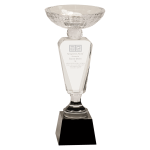 12" Clear Crystal Cup with Black Pedestal Base