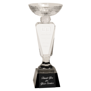 11" Clear Crystal Cup with Black Pedestal Base