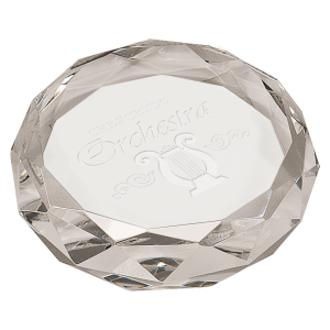 3" Clear Round Crystal Paperweight
