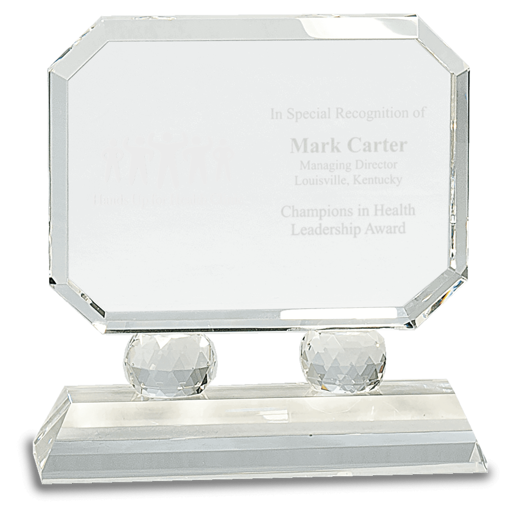 6" Rectangle Crystal on Pedestal Base