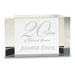 5" x 3" Clear Crystal Facet Block