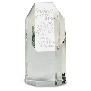 6 1/4" Clear Crystal Octagon Tower
