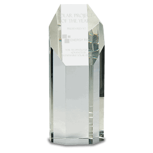 8" Clear Crystal Octagon Tower