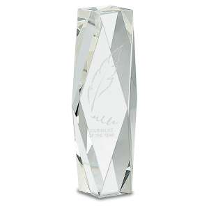 8" Clear Crystal Facet Tower