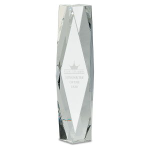 12" Clear Crystal Facet Tower