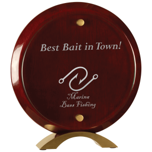 8 1/2" Round Rosewood Piano Finish Floating Acrylic Standup