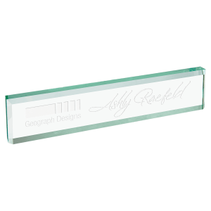 10" x 2" Jade Glass Desk Wedge