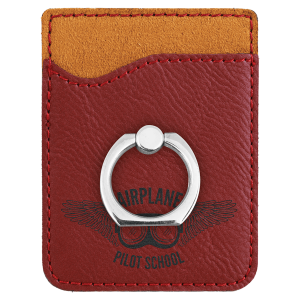 Rose Laserable Leatherette Phone Wallet with Silver Ring