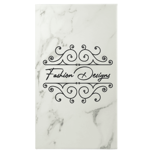 5 1/4" x 8 1/4" White Marble Laserable Leatherette Sketch Book with Unlined Notepad
