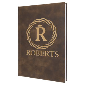 7" x 9 3/4" Rustic/Gold Laserable Leatherette Journal with Lined Notepad