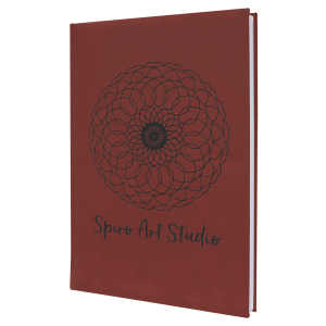 7" x 9 3/4" Rose Laserable Leatherette Sketch Book with Unlined Notepad