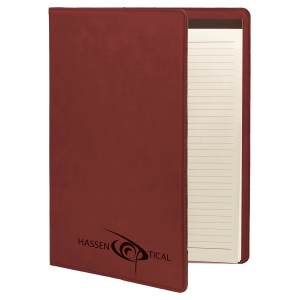 7" x 9" Rose Laserable Leatherette Small Portfolio with Notepad