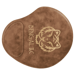 9" x 10 1/4" Rustic/Gold Laserable Leatherette Mouse Pad