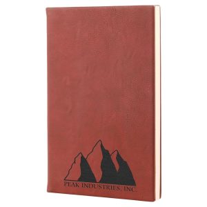 5 1/4" x 8 1/4" Rose Laserable Leatherette Journal with Lined Notepad