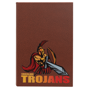 5 1/4" x 8 1/4" Football Laserable Leatherette Journal with Lined Notepad