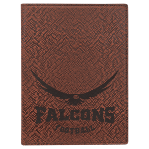 7" x 9" Football Laserable Leatherette Small Portfolio with Notepad