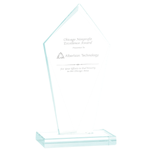 6 3/4" Diamond Jade Glass Award