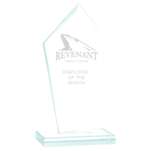 7 1/2" Diamond Jade Glass Award