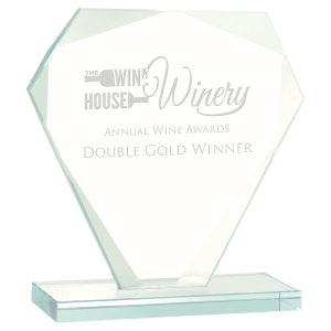 6 1/4" Cut Diamond Jade Glass Award