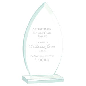 7 3/4" Oval Jade Glass Award