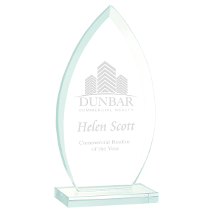 8 3/4" Oval Jade Glass Award